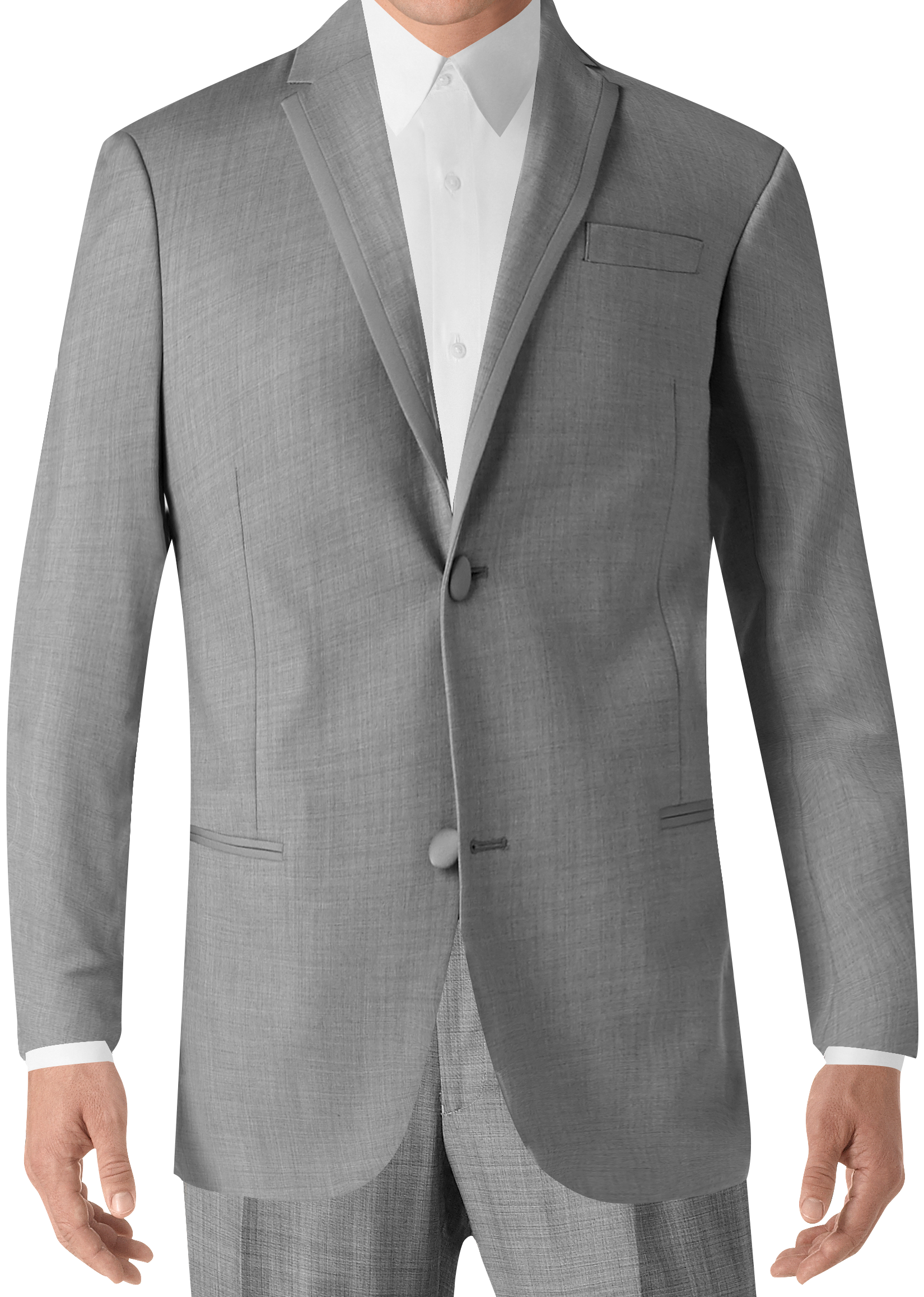 Smoking Joseph Abboud gris pâle à revers crantés à bordure de satin (1180)