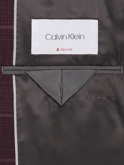 Calvin klein blue plaid slim deals fit sport coat