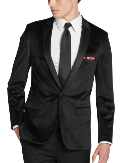 Black Velvet Slim Fit Blazer