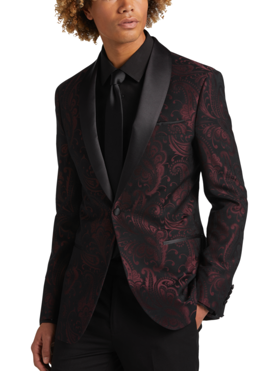 After Hours Slim Fit Shawl Lapel Paisley Dinner Jacket | Men's | Moores ...