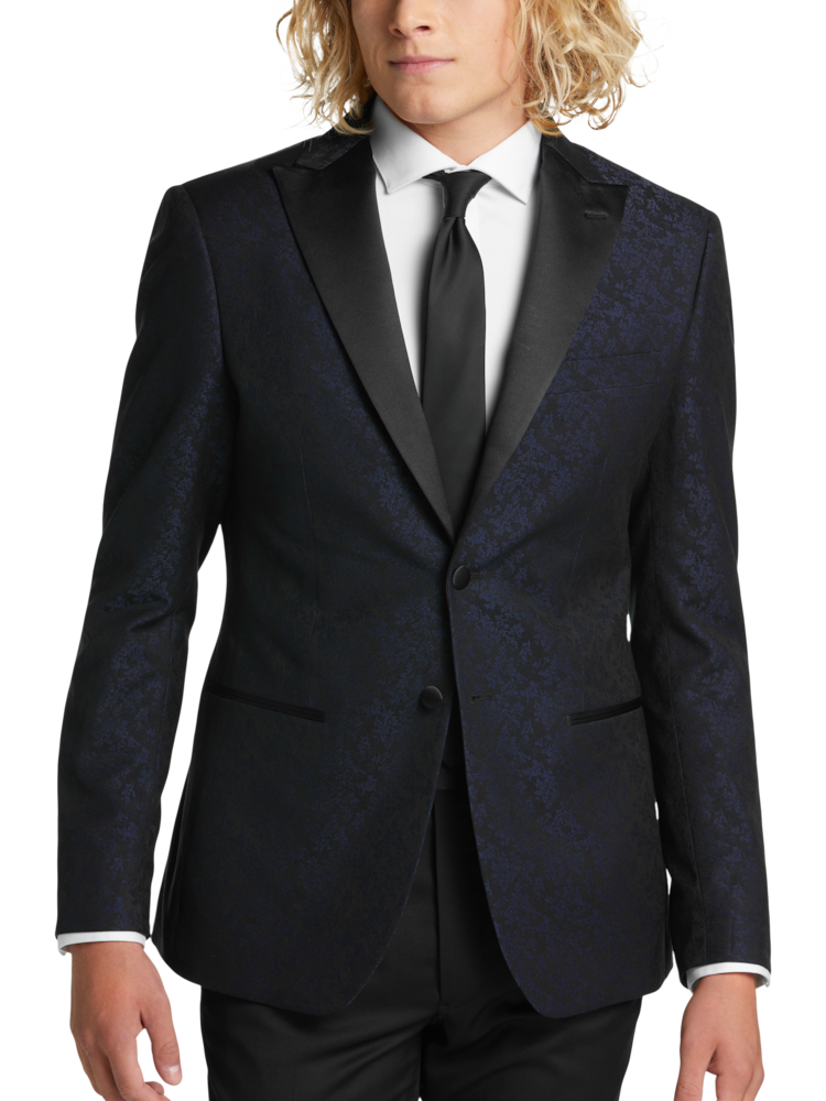 Black Velvet Peak Lapels with black Satin Trim