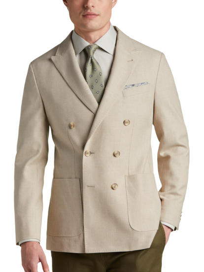 Tailored-Fit Double-Breasted Suit Blazer