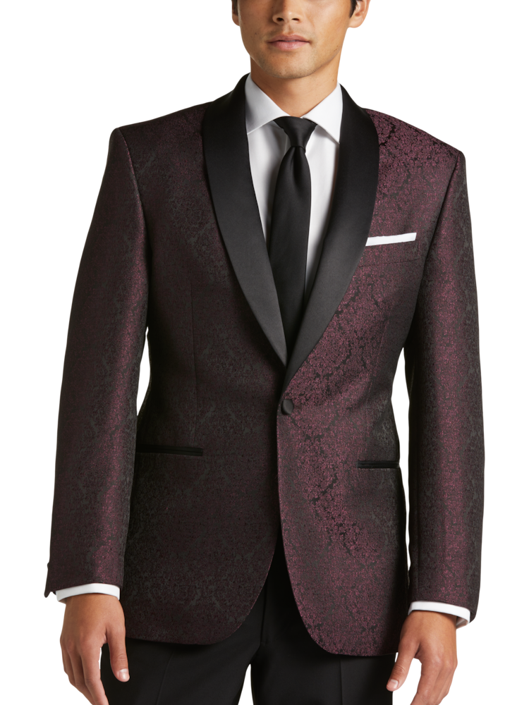 Burgundy Patterned Sports Jacket