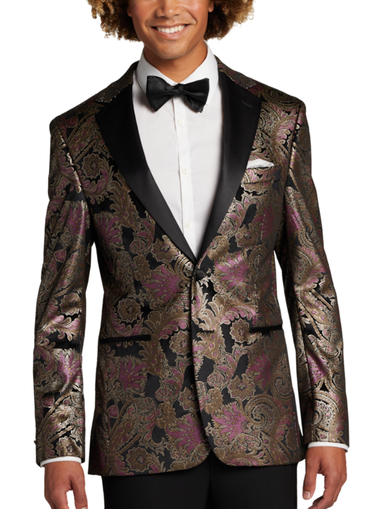 Egara Slim Fit Notch Lapel Satin Dinner Jacket | Men's | Moores Clothing