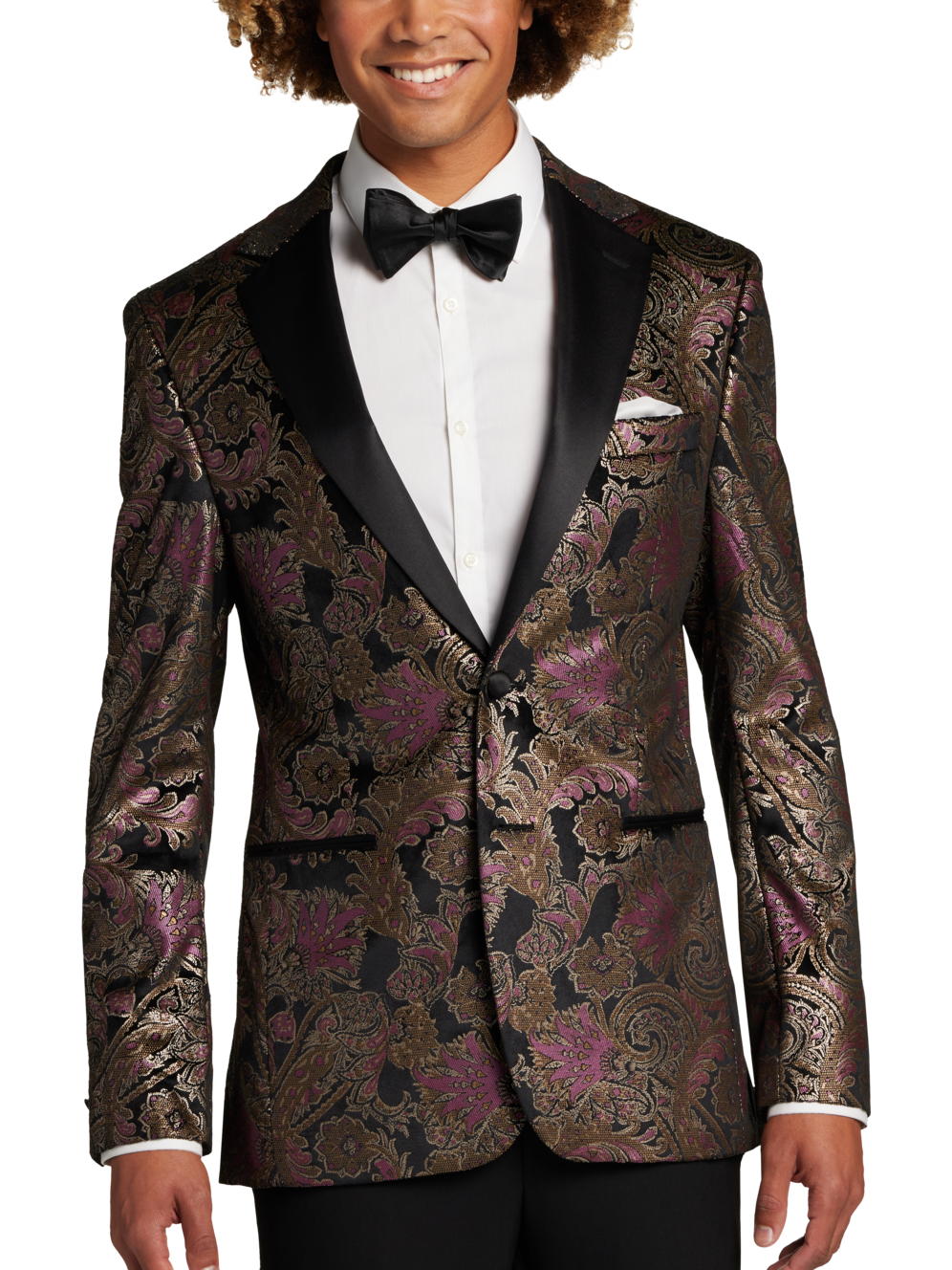 Egara Slim Fit Notch Lapel Satin Dinner Jacket Men's Moores Clothing
