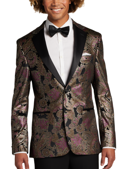 Egara Slim Fit Notch Lapel Satin Dinner Jacket Men s Sport Coats