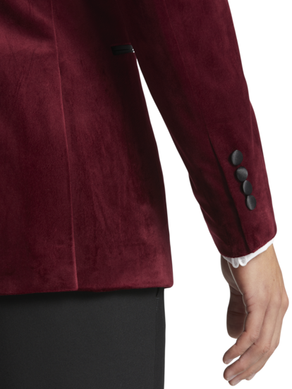 Slim Burgundy Velvet Blazer – Tumuh