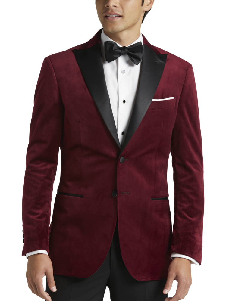 Mens Peak Lapel Navy Blue Velvet Sports Coat -Holiday - Tuxedos Online