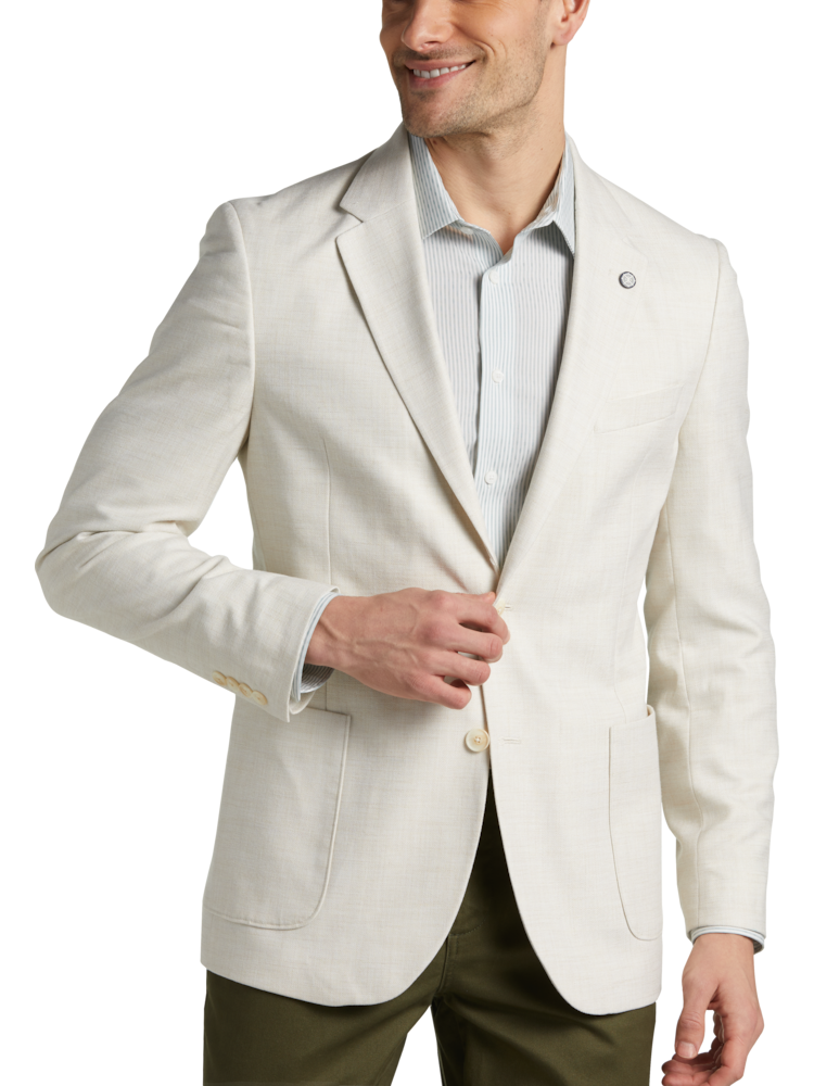 Men's One Button Formal Blazers Long Sleeve Solid Slim Fit Lapel