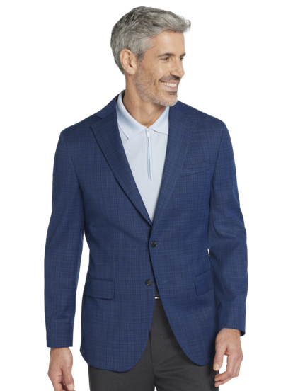 Blue check sport coat outlet