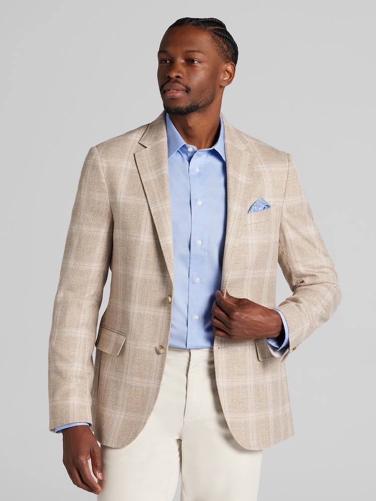 slim fit dress slacks Lt. Beige Solid Shiny Sharkskin 3-Pc Regular Modern Fit Suits for Men Lt. Beige / 48L/42W / M158-06 main image 0