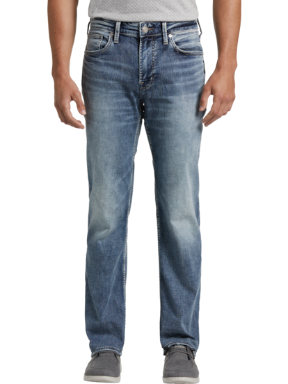 Gray/Navy Spandex Men's Jeans JH007