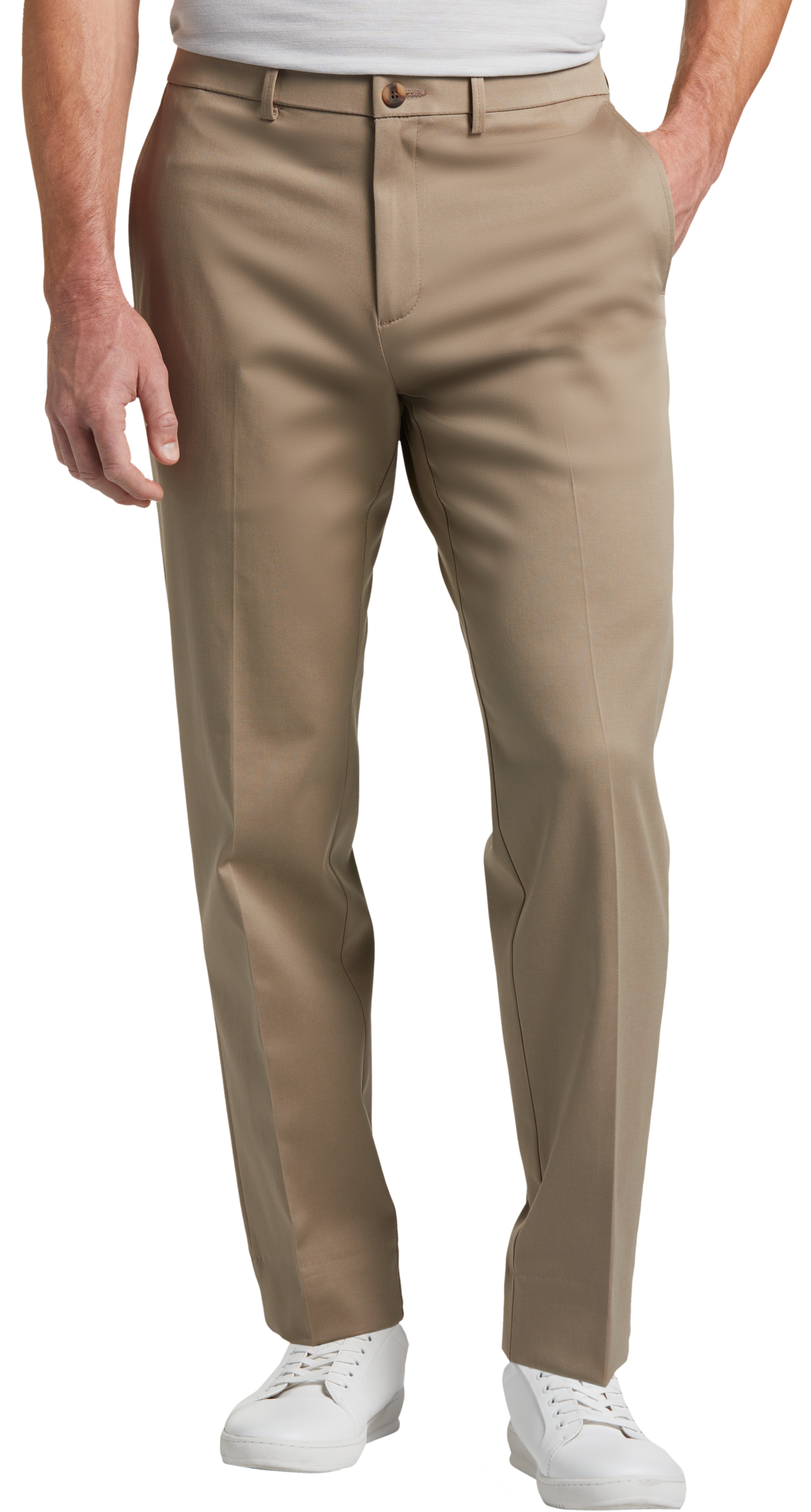 Haggar Pantalons Kaki Coupe Droite Sans Repassage Hommes s