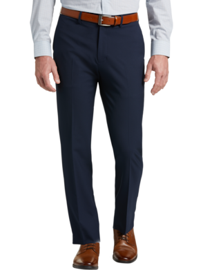 Men's High Waist Suit Pants Slim Dress Trousers Casual Formal Business  Fashion