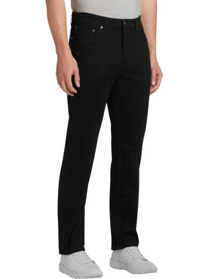 SLIM FIT STRETCH PANTS - Black