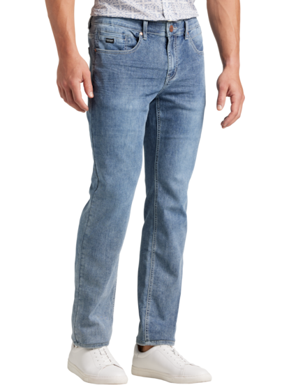 Men's Dark Wash Just Like Knit Slim Straight Jeans