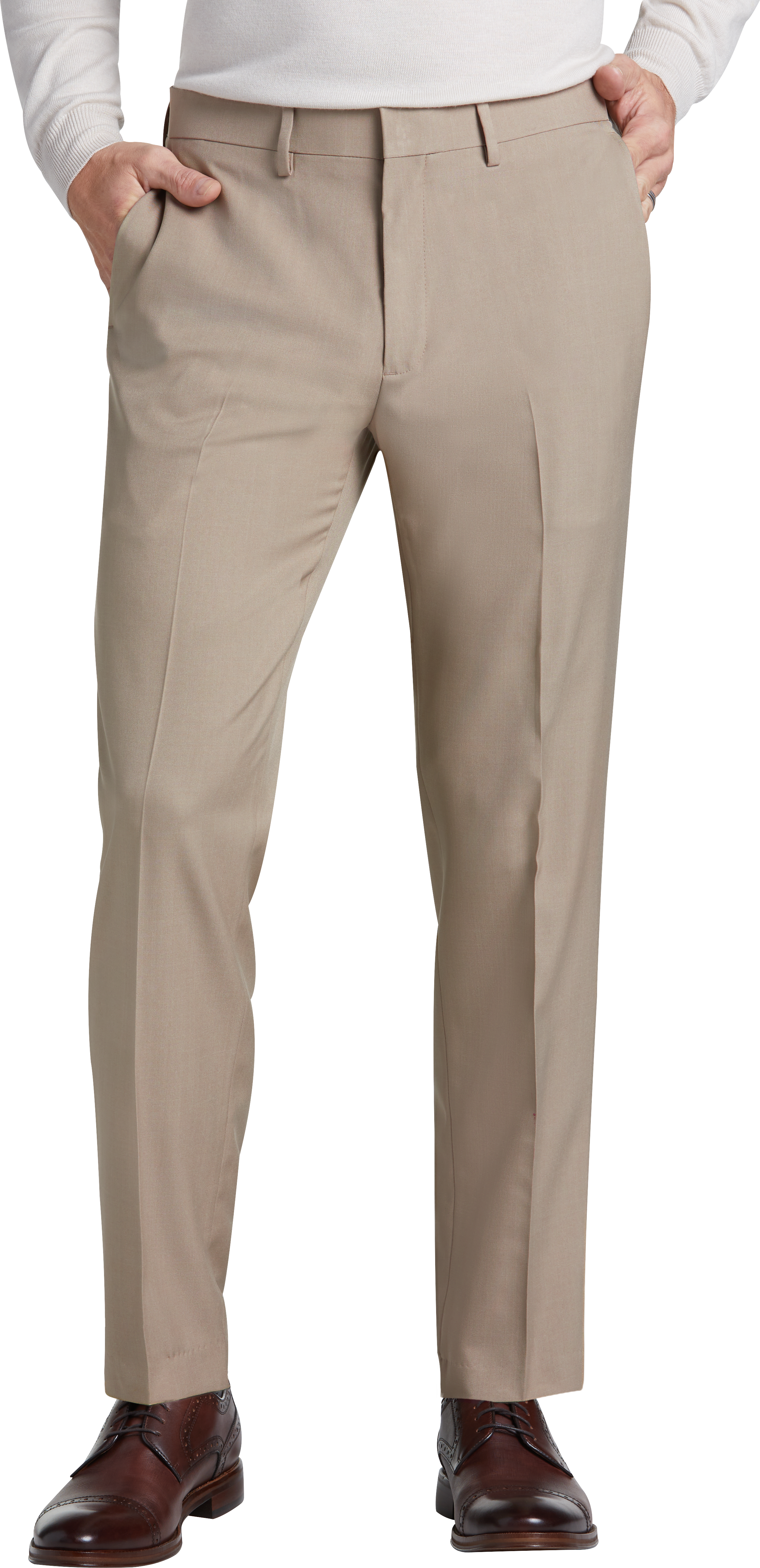 DESIGN - Pantalon habillé coupe fuselée - Marron foncé