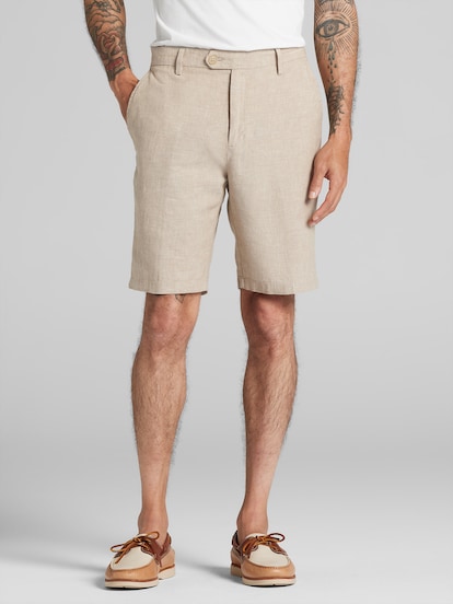 Joseph Abboud Modern Fit Linen Blend Stretch Shorts 9