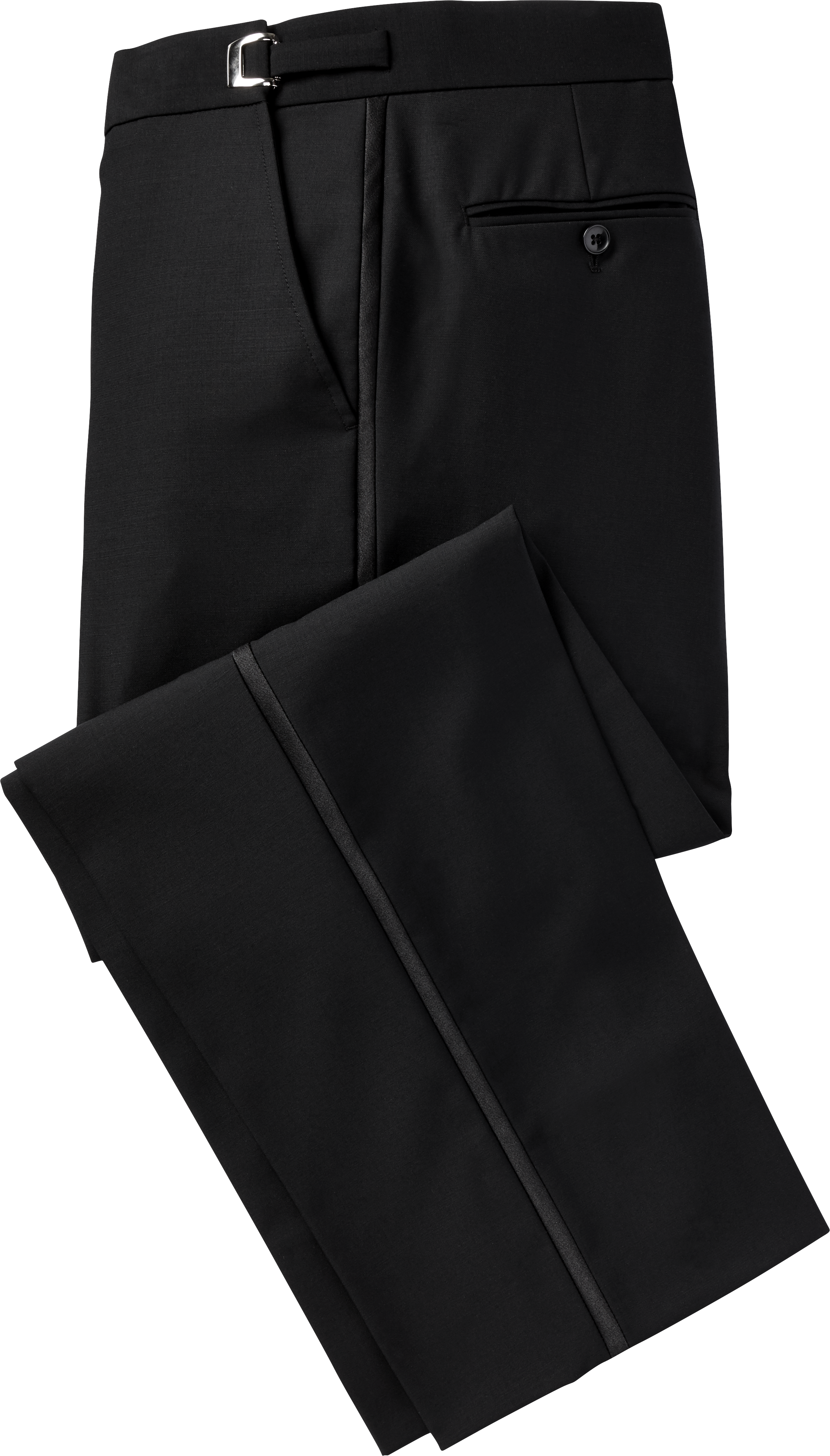Pantalon noir super 100s sans pli à l'avant (2850)