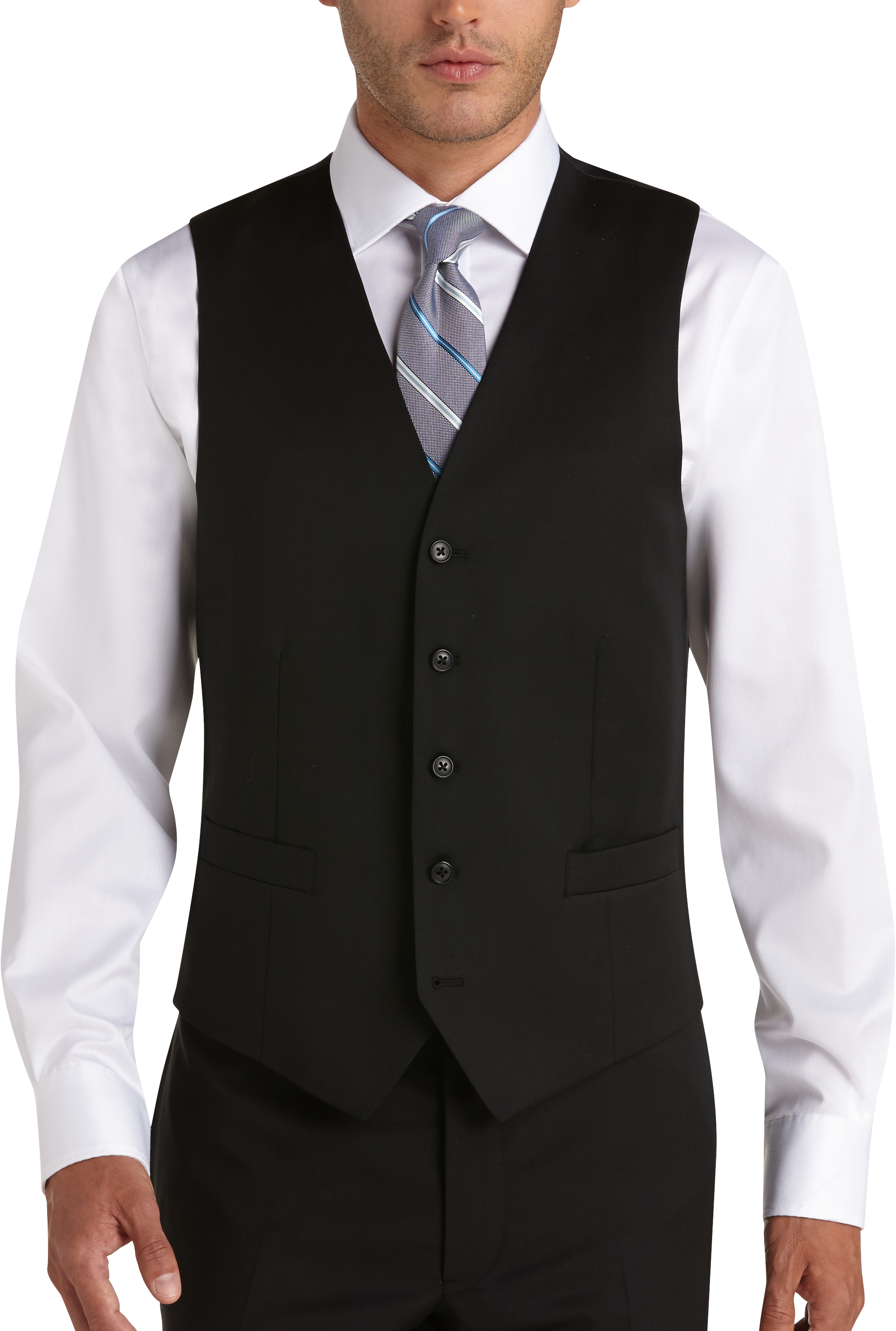 Men's wearhouse black vest best sale