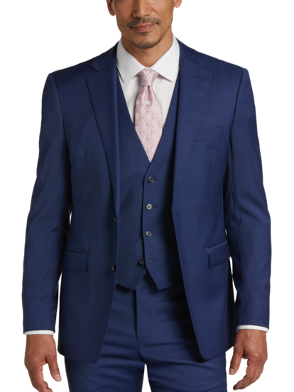 Calvin Klein Blue Windowpane Slim Fit Sport Coat, $350