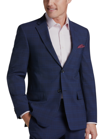 Tommy hilfiger blue plaid suit online