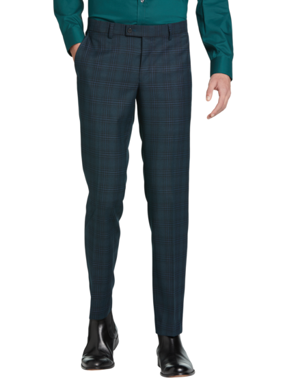 Mens blue and green plaid pants hotsell
