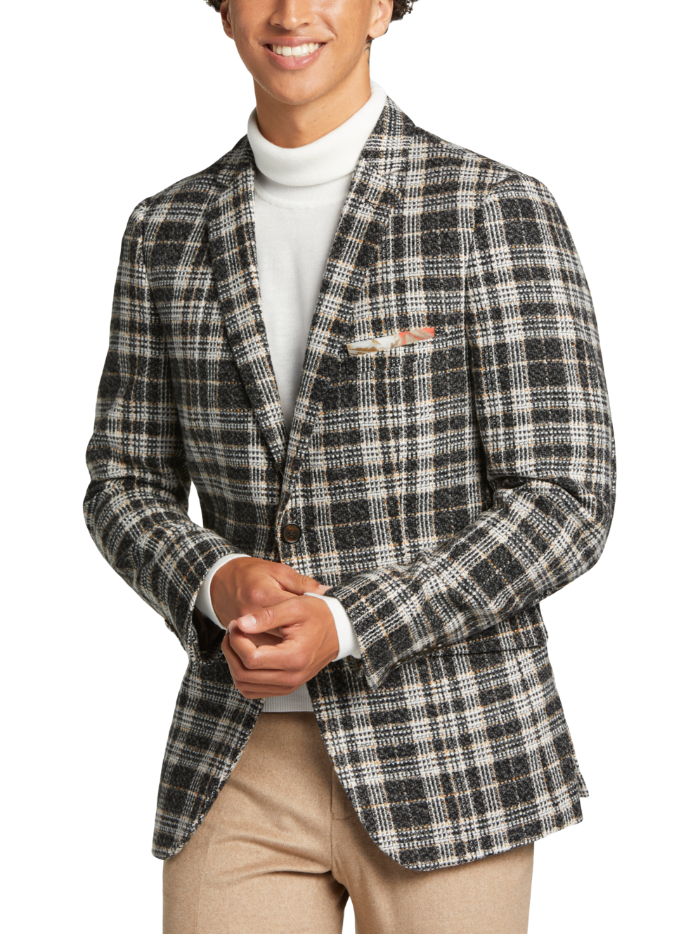 Paisley & Gray Slim Fit Boucle Plaid Suit Separates Jacket Men's Moores Clothing