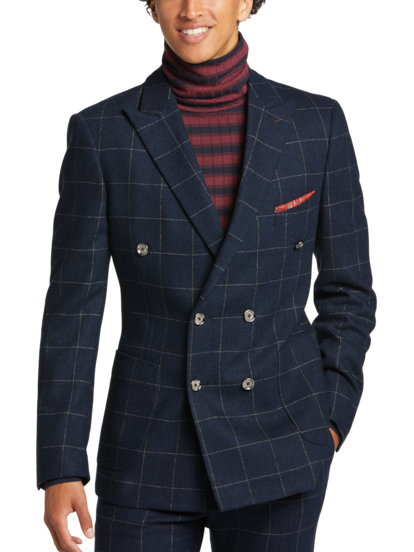 Paisley Gray Slim Fit Herringbone Windowpane Suit Separates Jacket Men s Moores Clothing