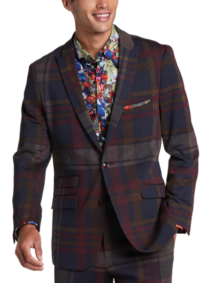 Paisley & Gray Slim Fit Suit Plaid Separates Jacket