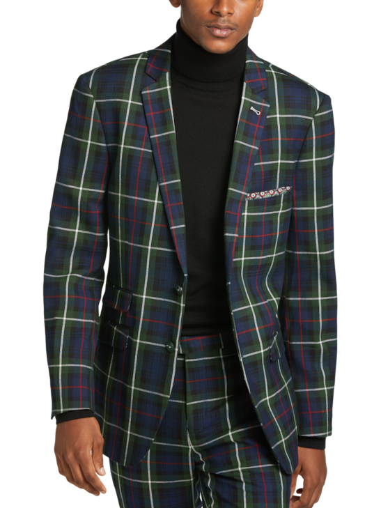 Paisley & Gray Slim Fit Suit Tartan Plaid Separates Jacket | Men's ...