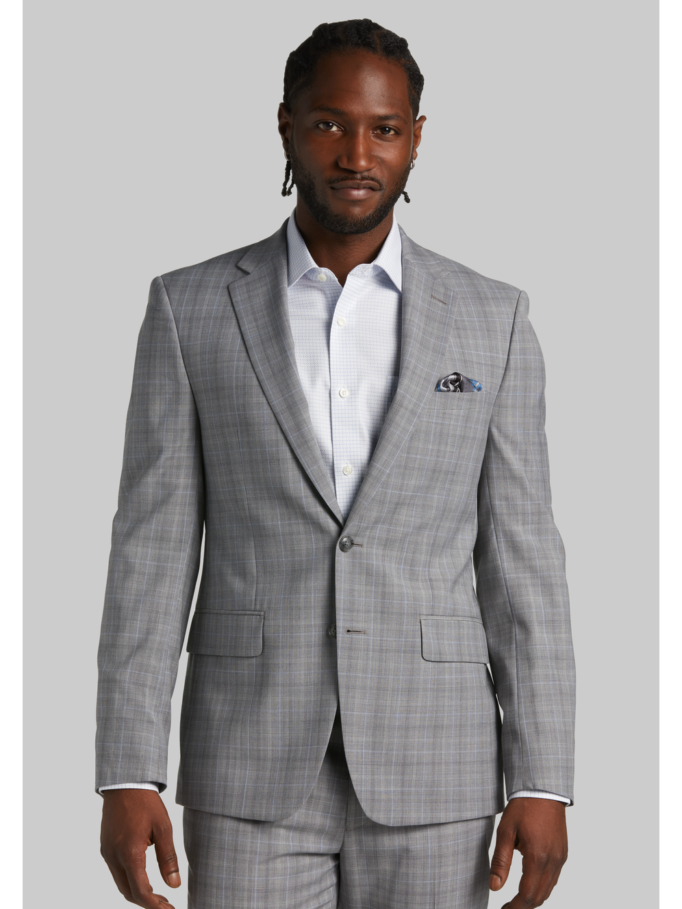 Calvin Klein Slim Fit Suit Separates Jacket, Gray Plaid Men's Moores Clothing