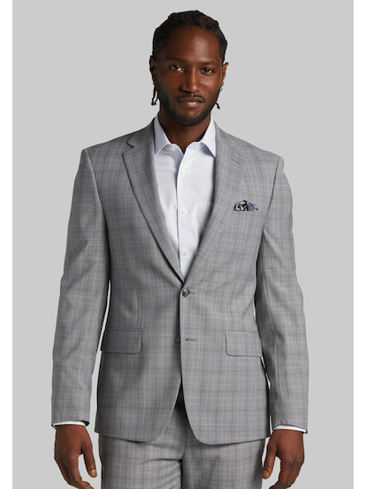 Calvin Klein Slim Fit Suit Separates Gray Plaid Men s Suits Separates Moores Clothing