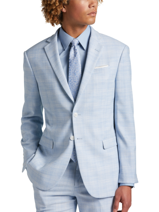 Egara Skinny Fit Plaid Suit Separates | Men's | Moores Clothing