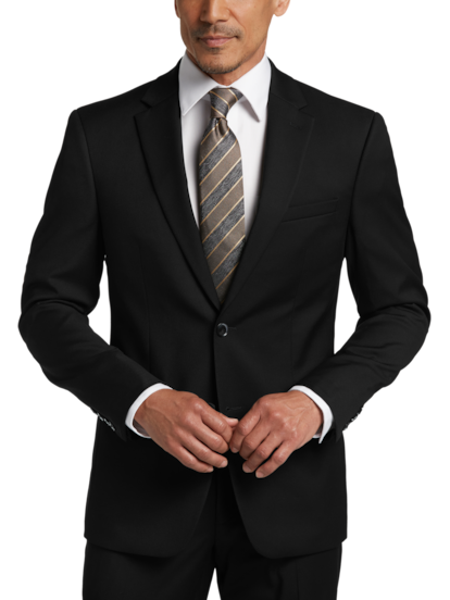 Men's Black One Button Slim Fit Suit-Funeral Suits – Flex Suits