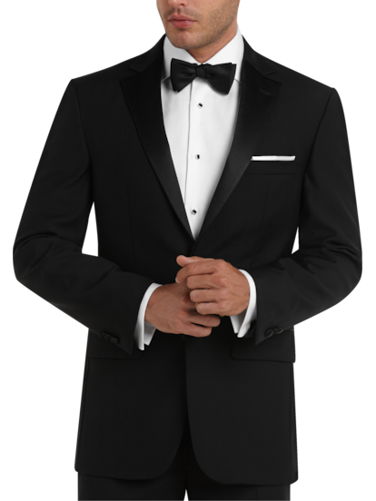 Black Regular Fit Tuxedo Suit Jacket