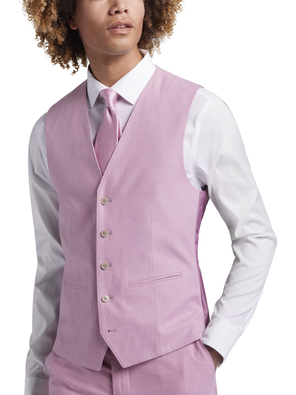 Joe Joseph Abboud Slim Fit Linen Blend Suit Separates Vest Men's