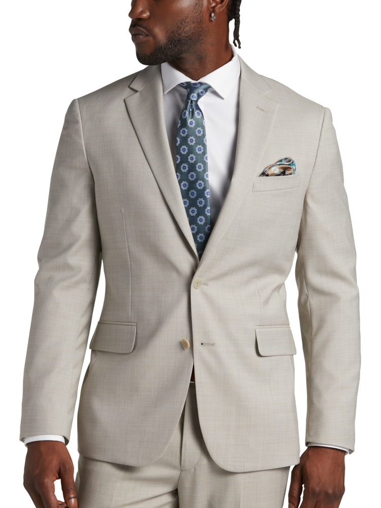 Slim Stretch Tailored Suit Jacket - Light Pink, Suit Jackets