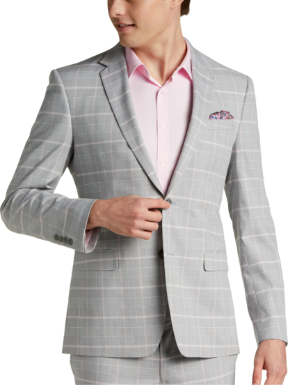 COPPLEY Modern Fit Attivo Grey Plaid Suit