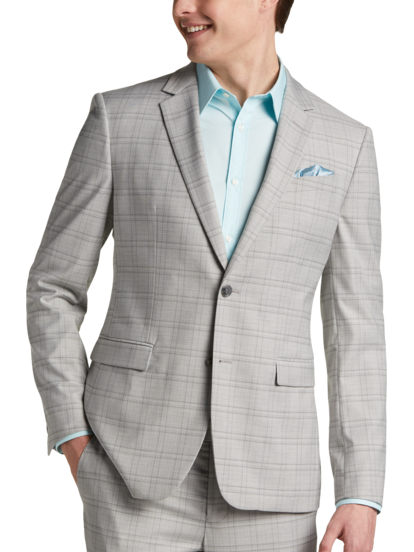 Grey check skinny suit cheap