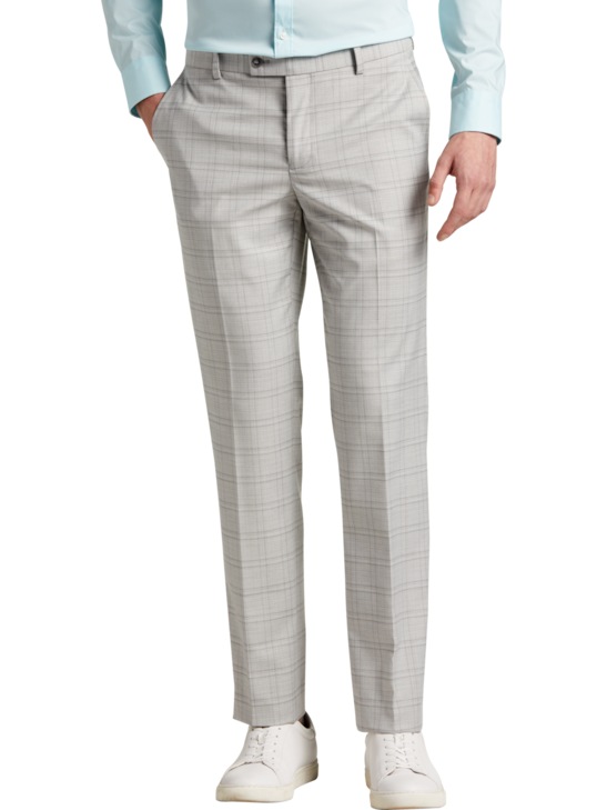 Egara Skinny Fit Windowpane Plaid Suit Separates Pants | Men's | Moores ...