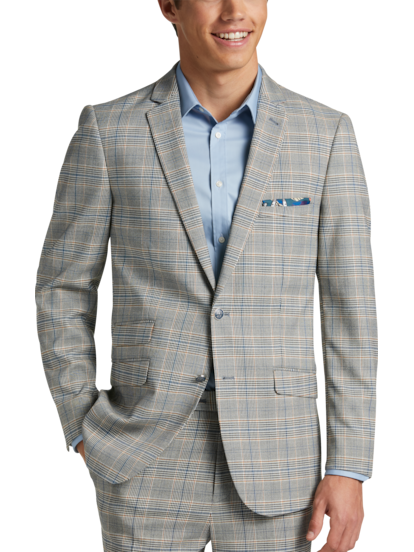 Paisley Gray Slim Fit Suit Separates Plaid Men s Moores Clothing