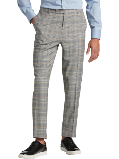 Plaid gray pants top