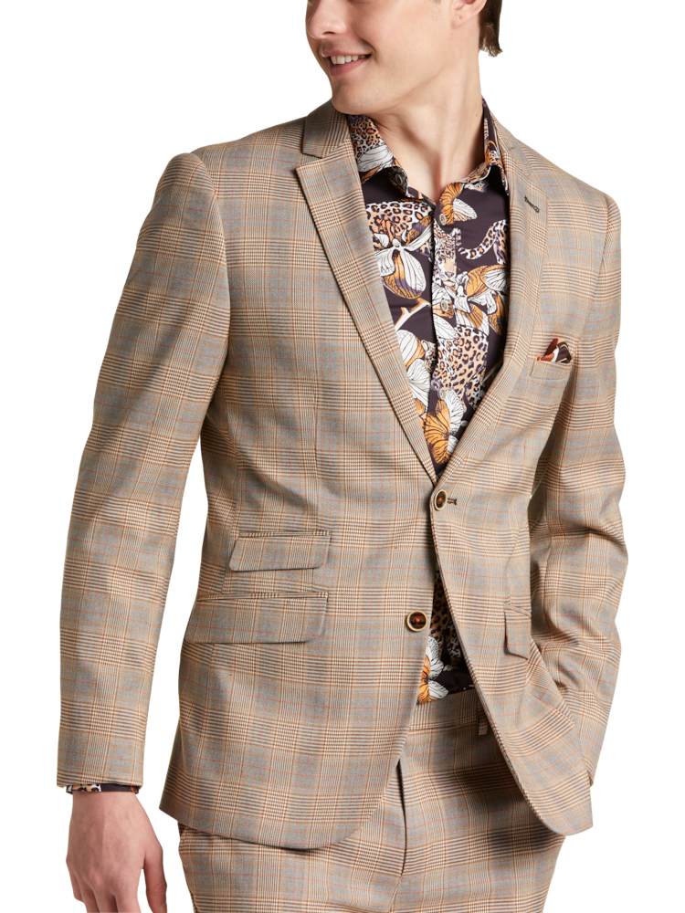 Buy Green Slim Fit Plaid Suit by  with Free Shipping