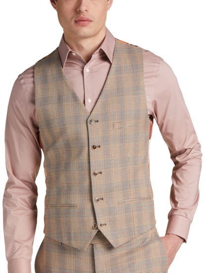 Plaid tuxedo vest on sale