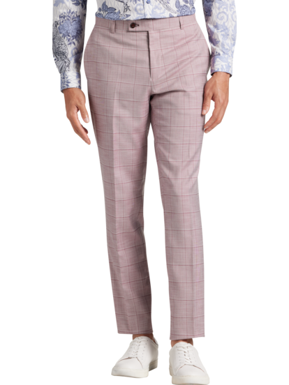 Pink plaid pants mens outlet