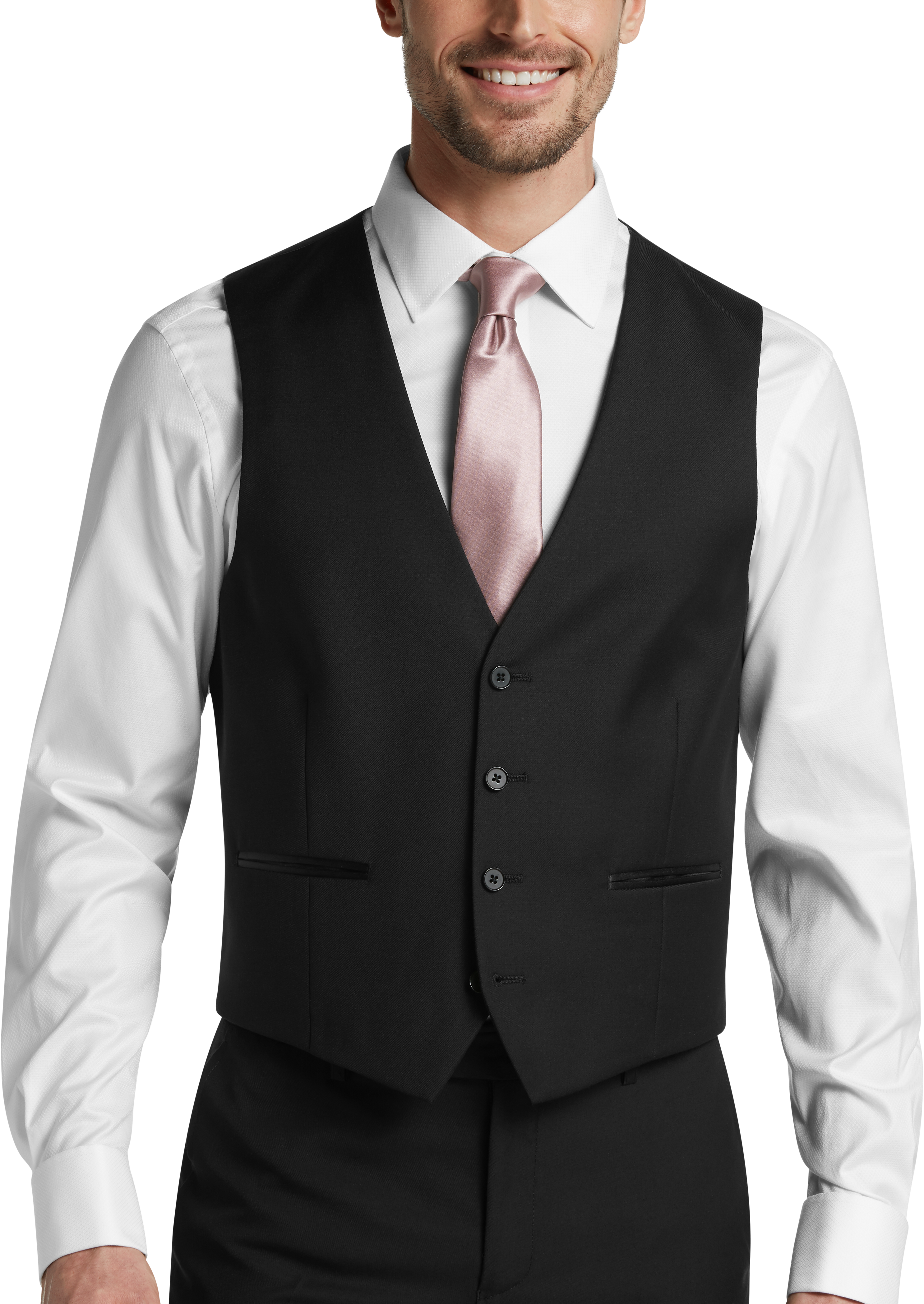 Solid Black Dress Vest  Formal Mens Suit and Tuxedo Vest in Black