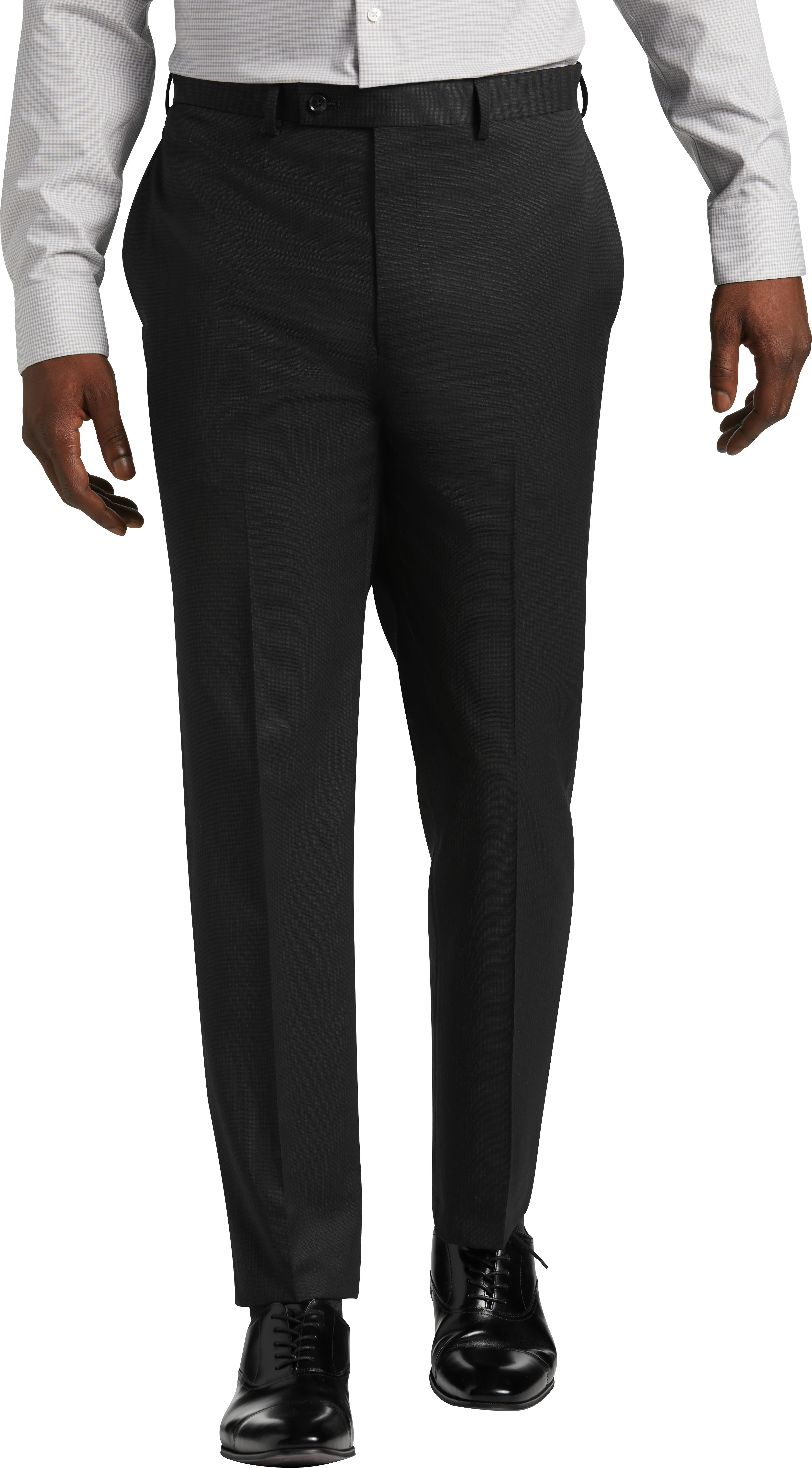 Plus Size Men's Dress Pants, Suit Pants Men Black Silk