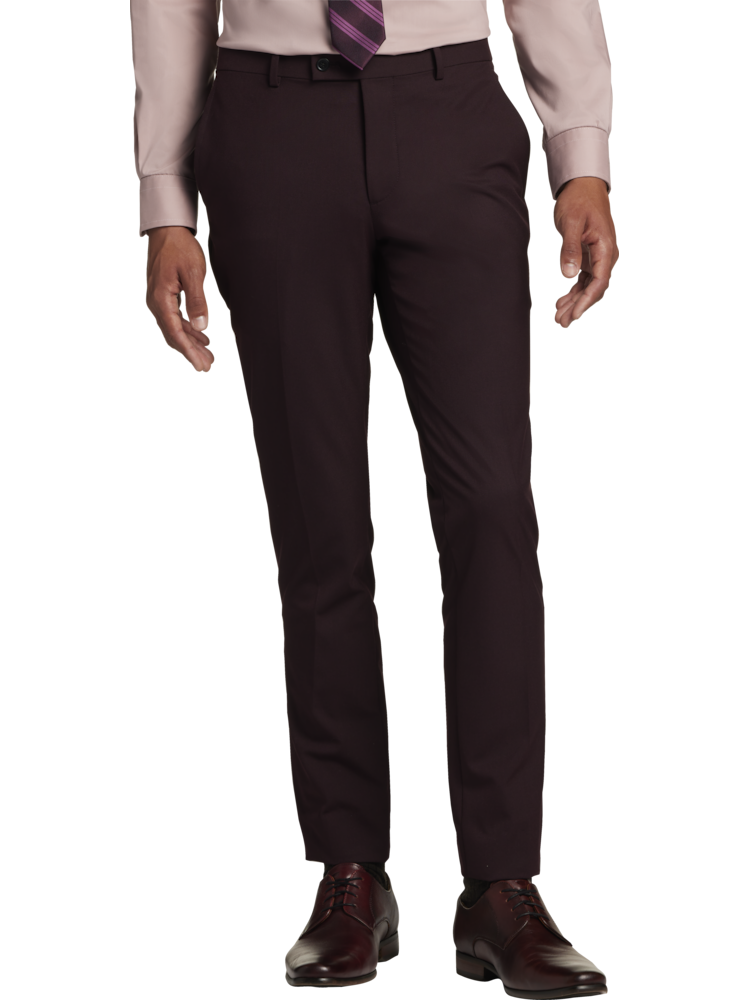 Burgundy skinny dress pants hot sale