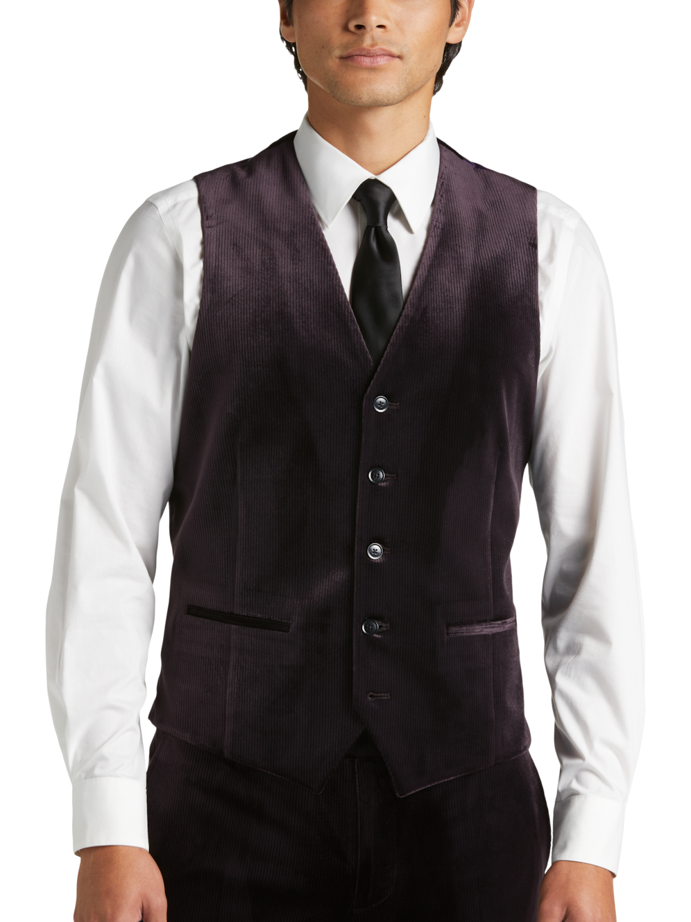 Egara Skinny Fit Suit Separates Corduroy Vest Men's Suits & Separates Moores Clothing